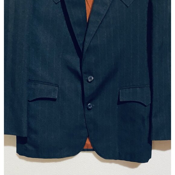 Circle S Western Blazer Mens 42R Navy Blue Striped Sport Coat Rodeo Cowboy - Picture 3 of 7